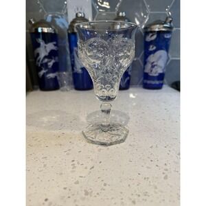 McKee Rock Crystal Clear 6" Wine Water Goblet Stem EAPG Depression Glass